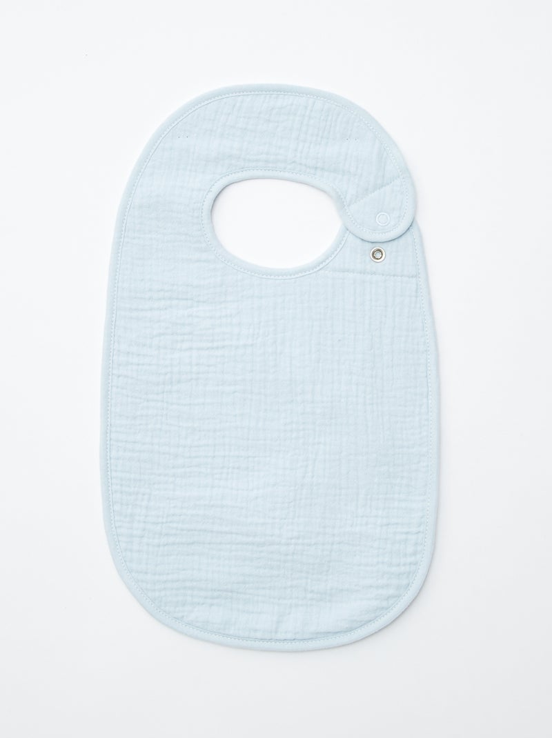 Set di 3 bavaglini in garza di cotone con fodera in spugna BLU - Kiabi