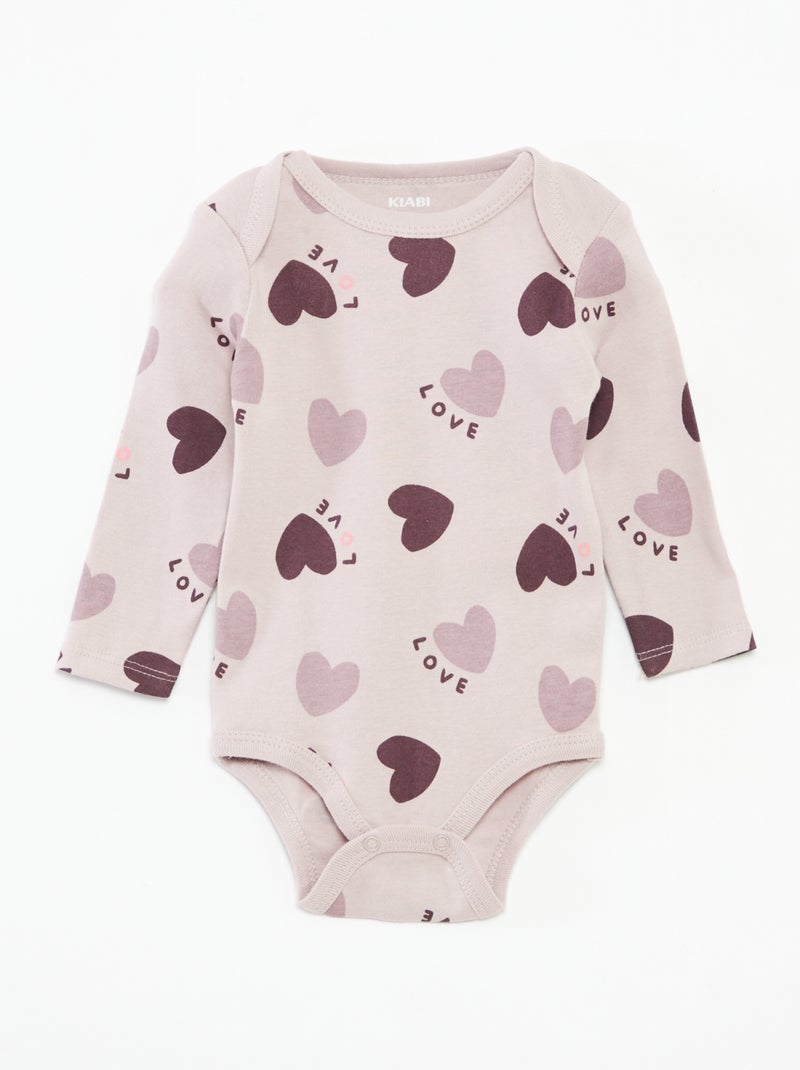 Set di 3 body a maniche lunghe Viola - Kiabi