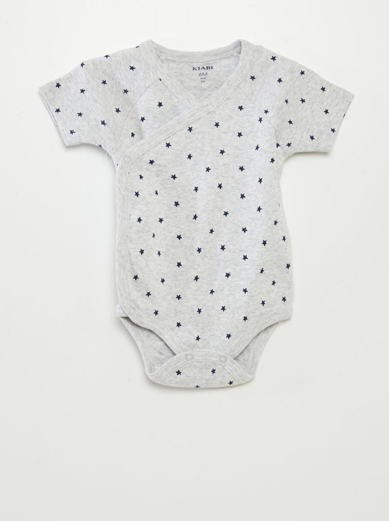 Set di 3 body con scollo incrociato GRIGIO - Kiabi