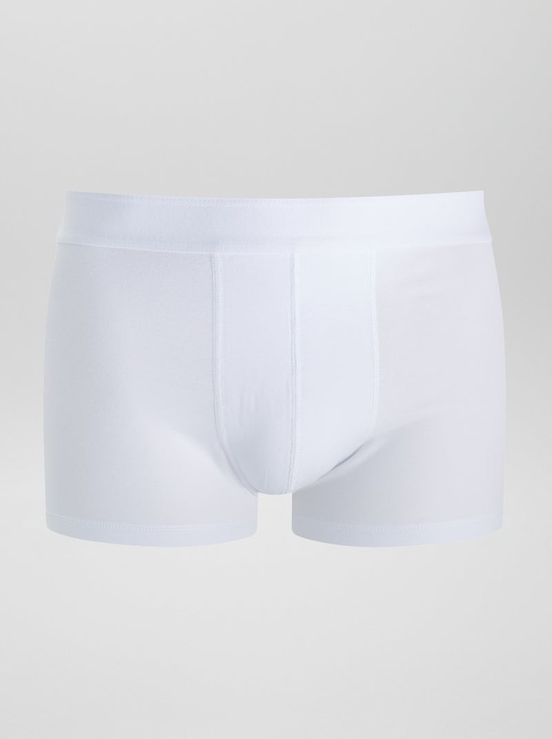 Set di 3 boxer a tinta unita BIANCO - Kiabi
