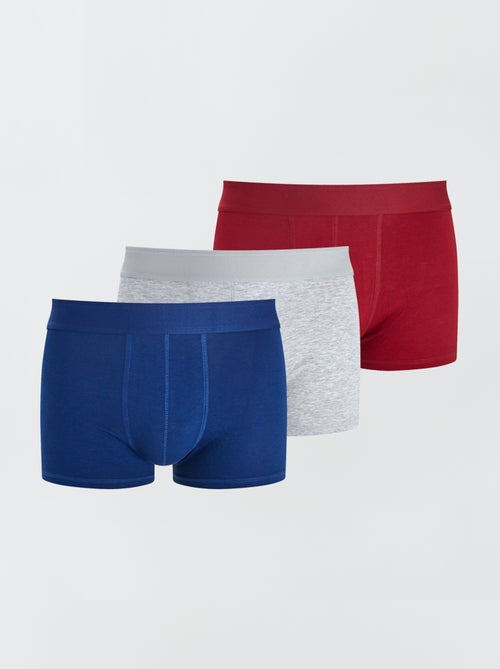 Set di 3 boxer a tinta unita - Kiabi