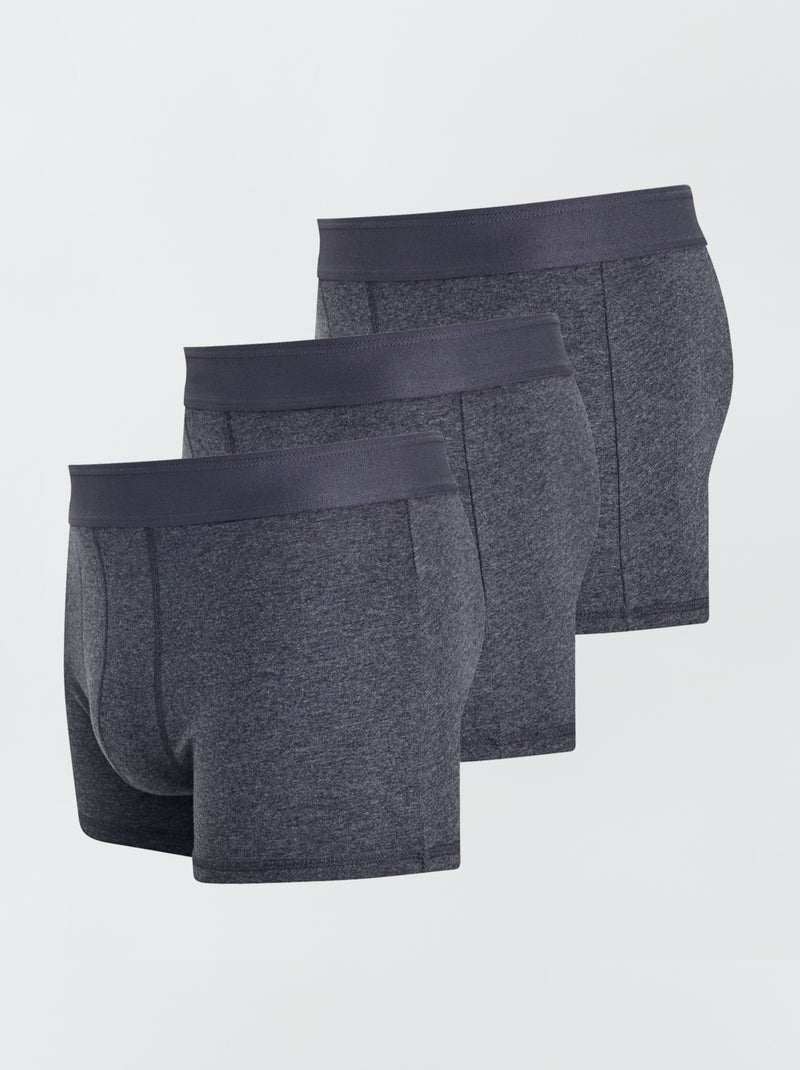 Set di 3 boxer a tinta unita GRIGIO - Kiabi