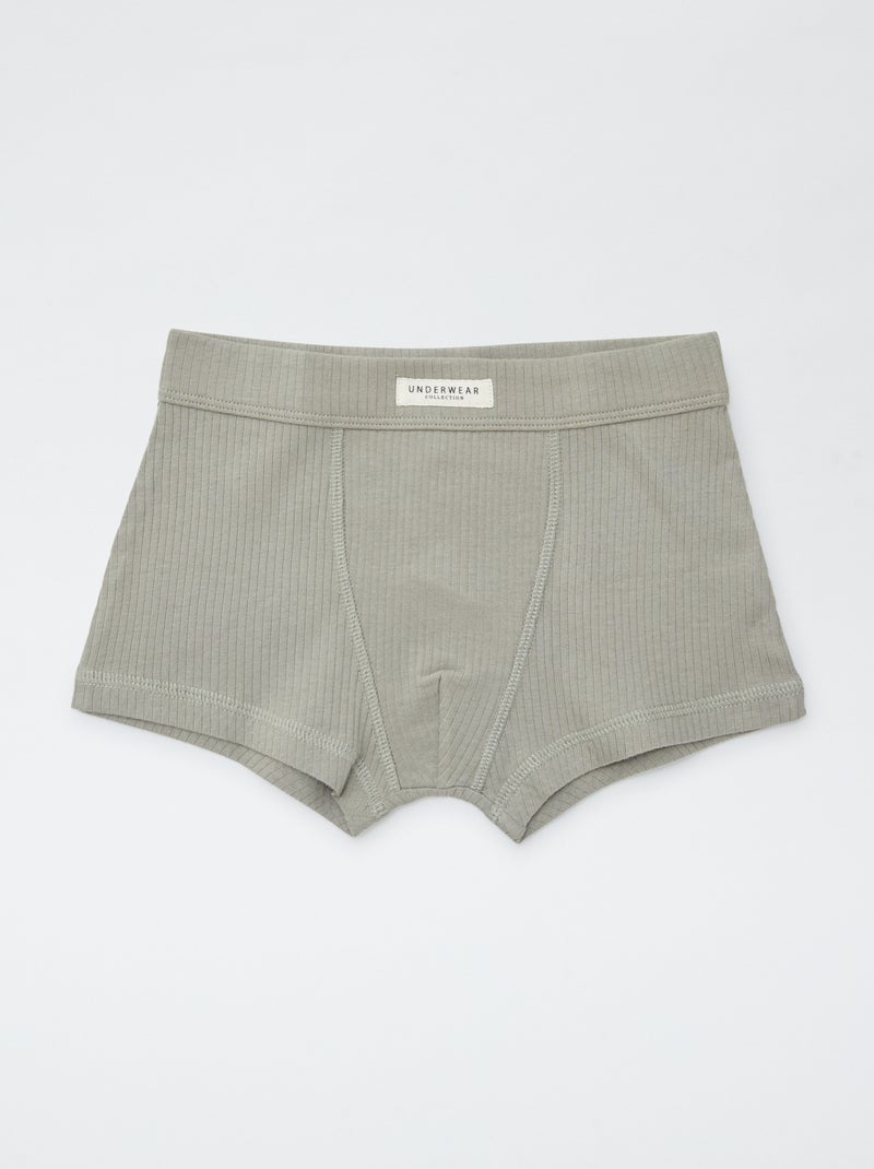 Set di 3 boxer in maglia a coste VERDE - Kiabi