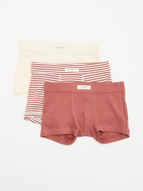 Set di 3 boxer in maglia a costine - Kiabi