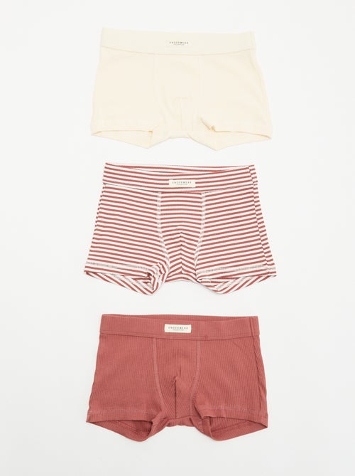 Set di 3 boxer in maglia a costine - Kiabi