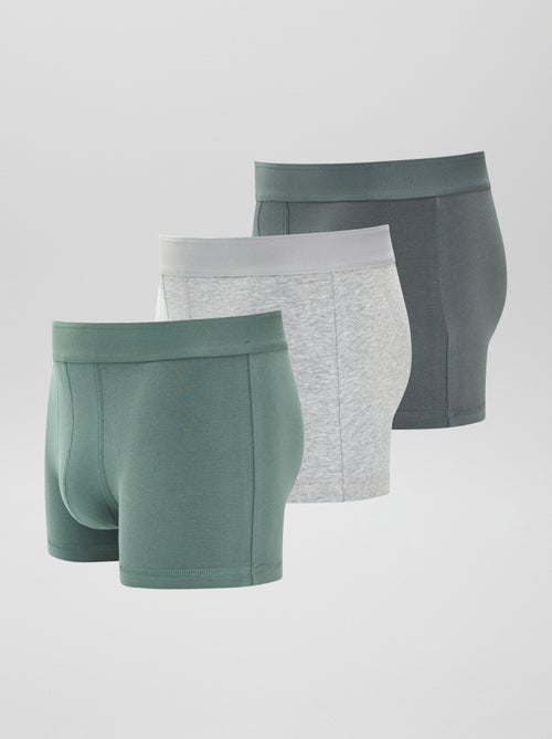 Set di 3 boxer tinta unita - Kiabi