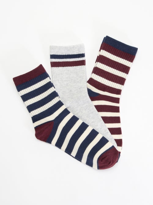 Set di 3 calzini a righe - Kiabi