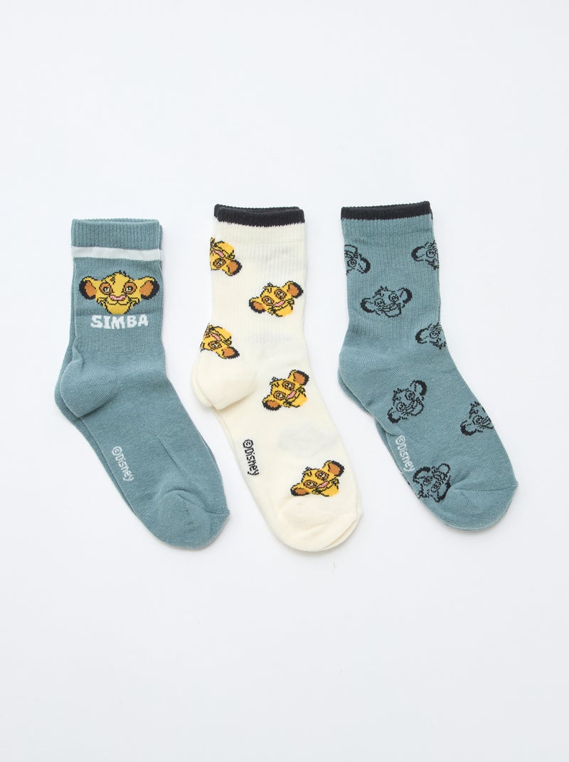 Set di 3 calzini fantasia "Simba" Verde - Kiabi