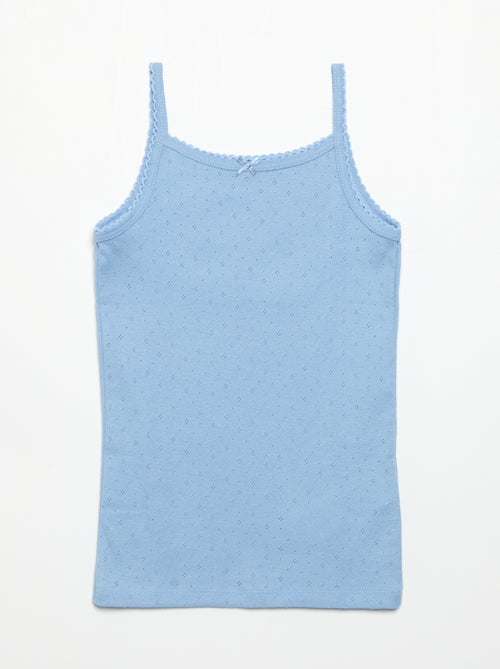 Set di 3 canotte in maglia pointelle - Kiabi Set di 3 canotte in maglia pointelle - Kiabi
