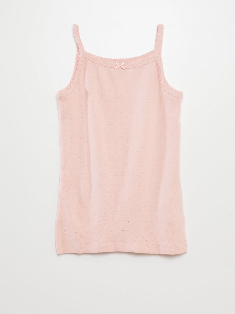 Set di 3 canotte in maglia pointelle ROSA - Kiabi