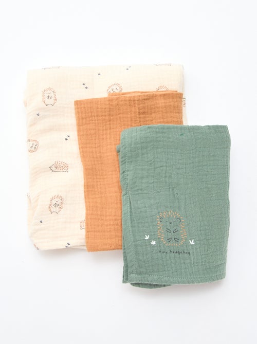 Set di 3 copertine in garza di cotone - Kiabi