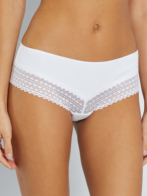 Set di 3 culotte cotone e pizzo - Kiabi
