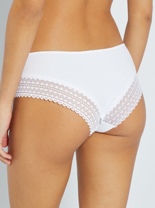 Set di 3 culotte cotone e pizzo - Kiabi