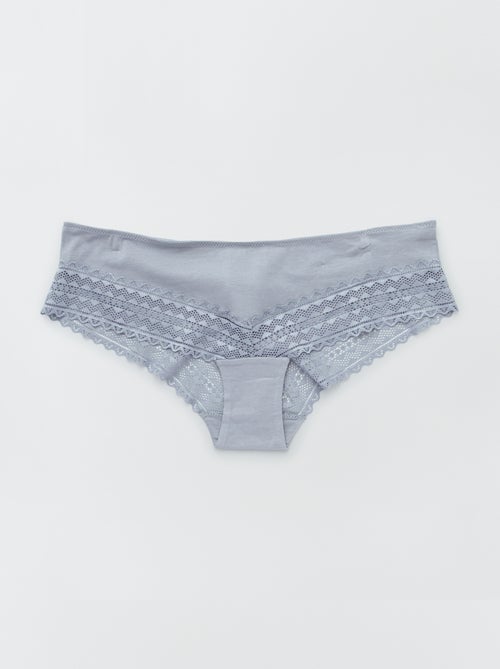 Set di 3 culotte cotone e pizzo - Kiabi