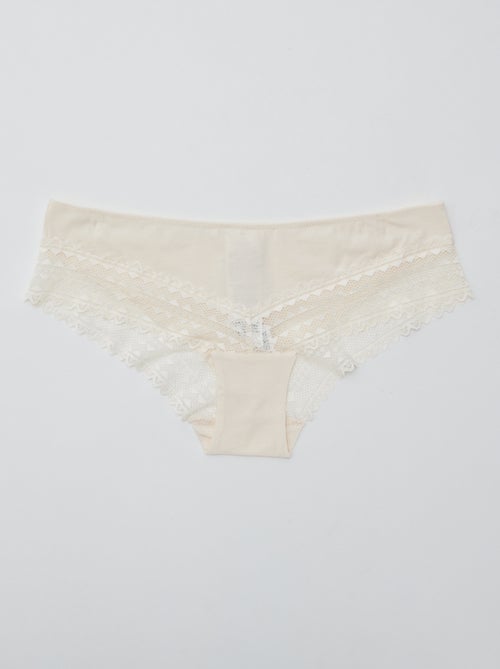 Set di 3 culotte cotone e pizzo - Kiabi
