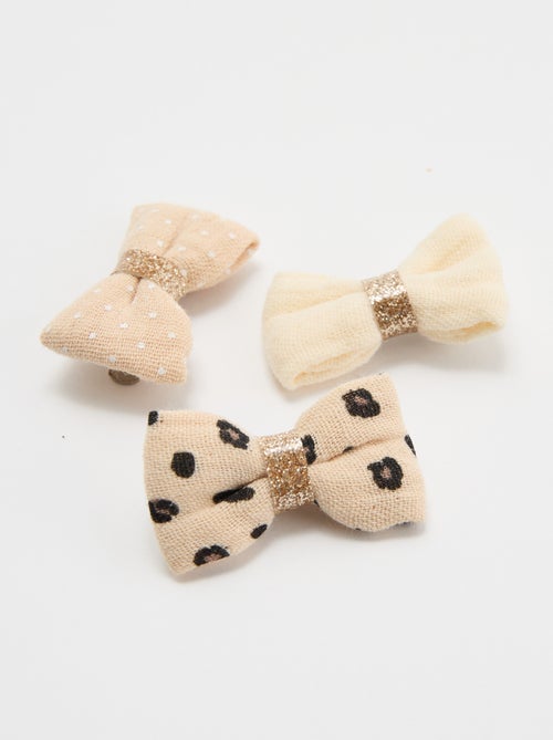 Set di 3 mollette a coccodrillo con fiocchi - Kiabi