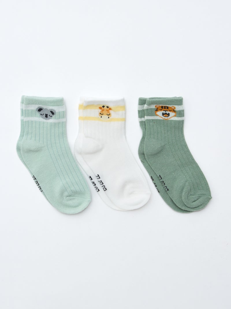 Set di 3 paia di calzini in maglia stretch Arancione - Kiabi