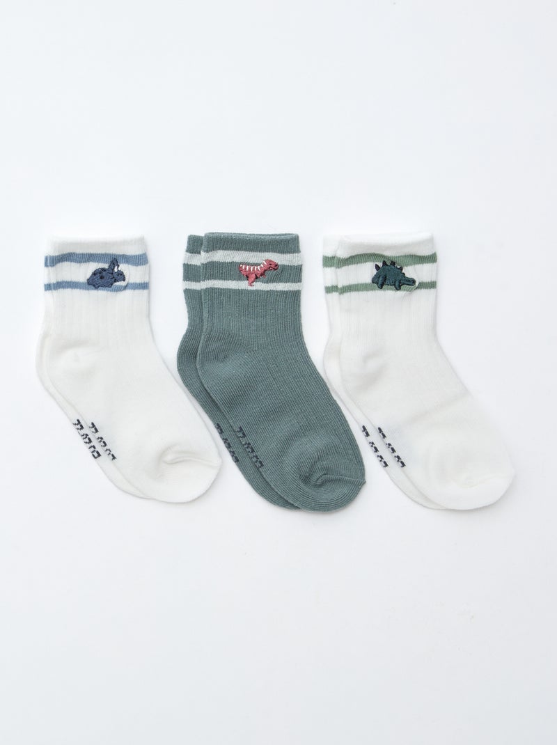 Set di 3 paia di calzini in maglia stretch Bianco - Kiabi