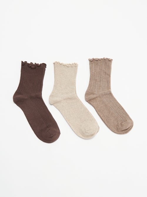Set di 3 paia di calzini in maglia traforata - Kiabi