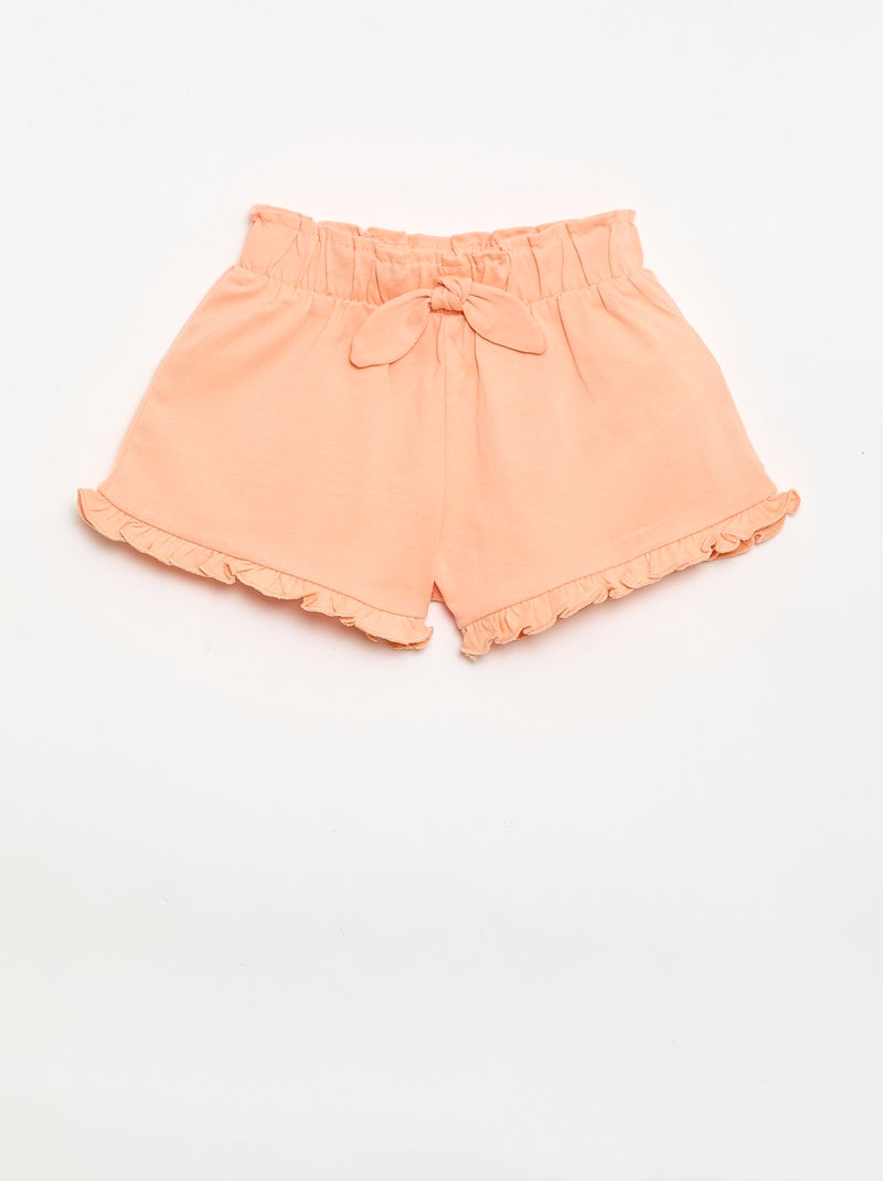 Set di 3 shorts tinta unita con volant Arancione - Kiabi