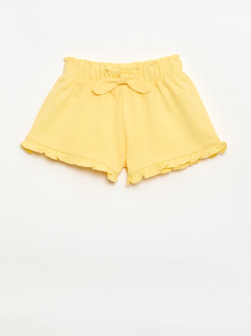 Set di 3 shorts tinta unita con volant - Kiabi
