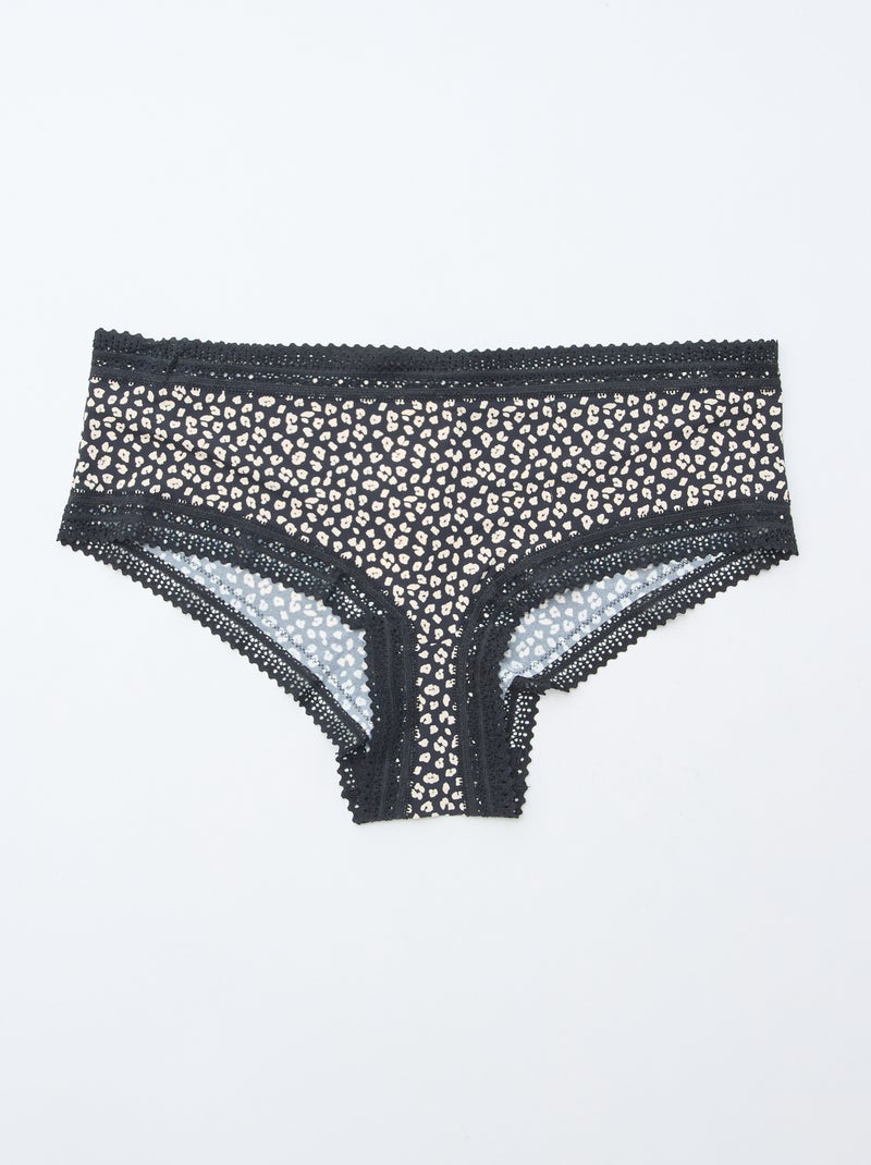 Set di 3 shorty in microfibra stampata Nero - Kiabi