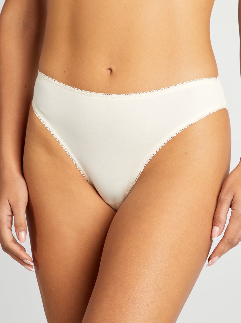 Set di 3 slip in cotone BEIGE - Kiabi