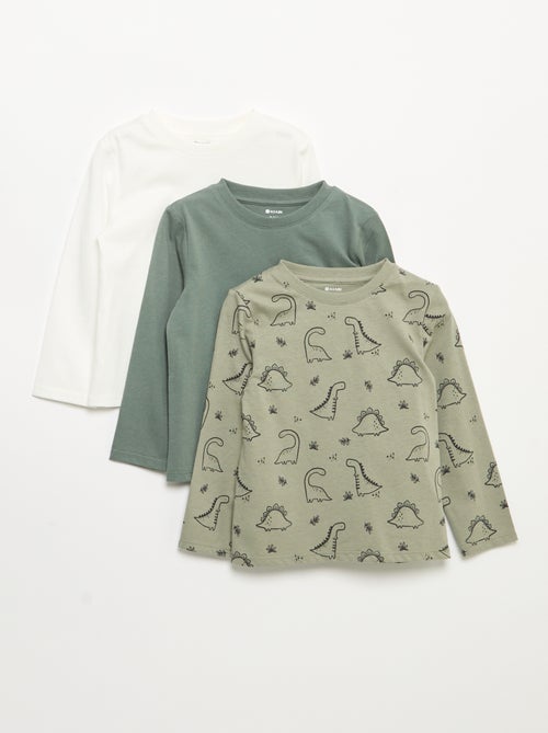 Set di 3 t-shirt a maniche lunghe - Kiabi Set di 3 t-shirt a maniche lunghe - Kiabi