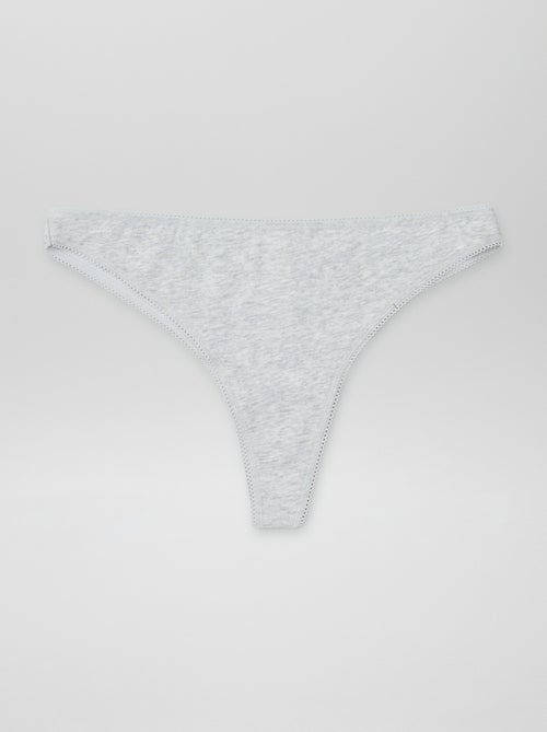 Set di 3 tanga in cotone - Kiabi