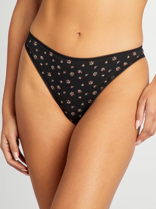 Set di 3 tanga in cotone - Kiabi