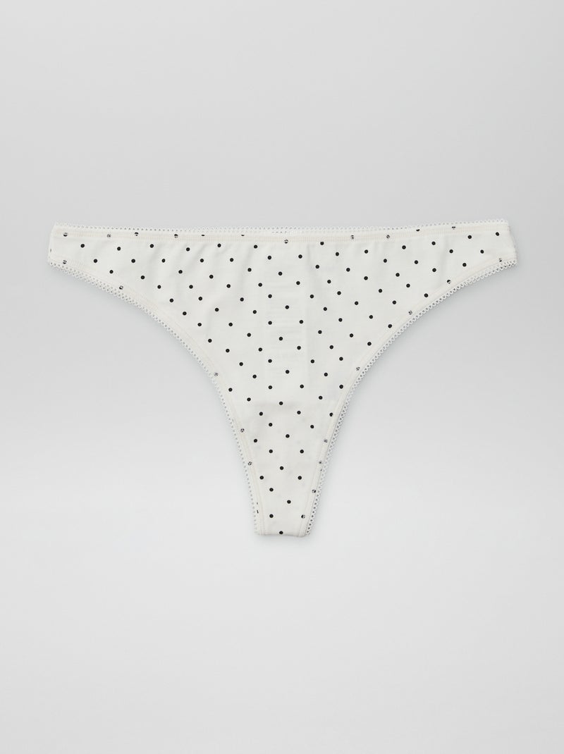 Set di 3 tanga in cotone NERO - Kiabi
