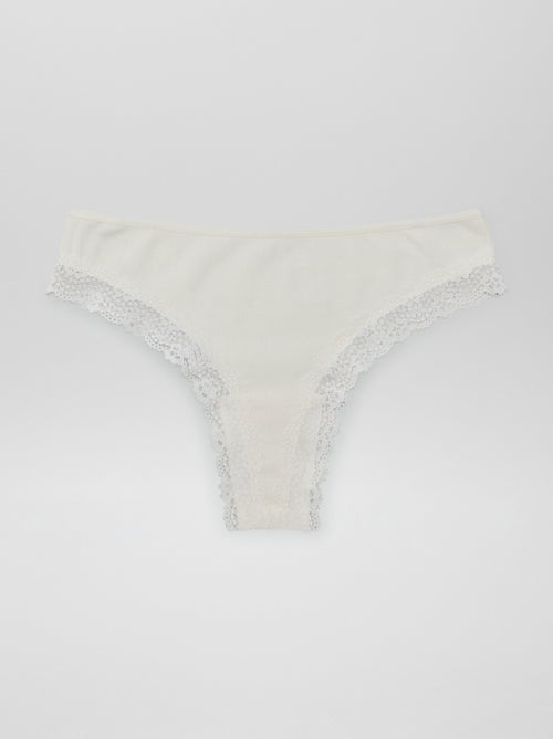 Set di 3 tanga in maglia a costine - Kiabi