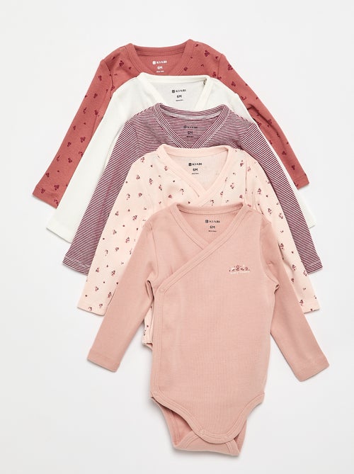 Set di 5 body stampati in cotone - Kiabi