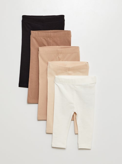 Set di 5 leggings tinta unita - Kiabi