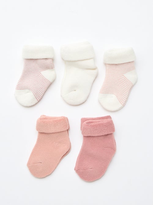 Set di 5 paia di calzini con risvolto in cotone - Kiabi