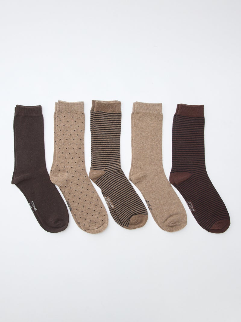 Set di 5 paia di calzini fantasia Beige - Kiabi