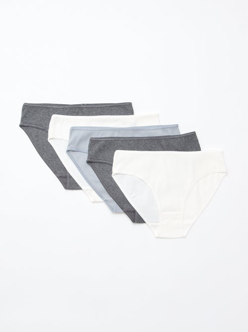 Set di 5 slip in maglia a costine - Kiabi