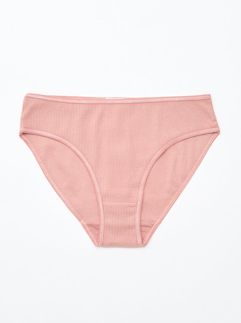 Set di 5 slip in maglia a costine Rosa - Kiabi
