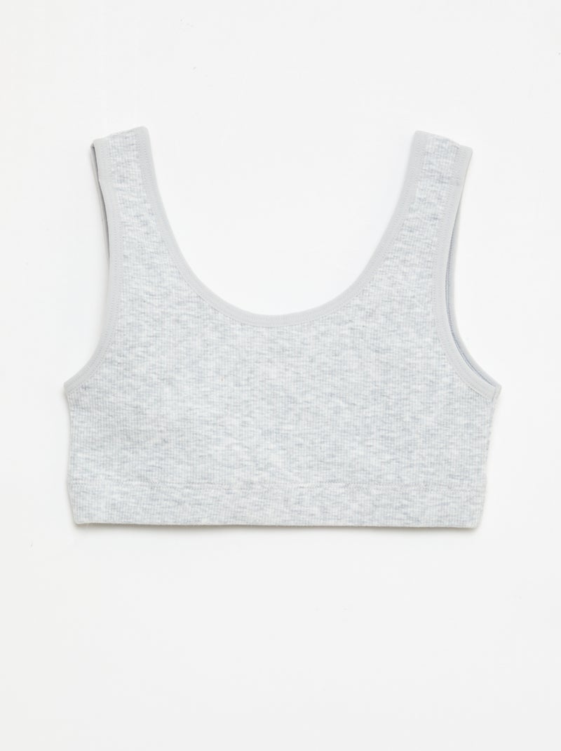 Set di brassiere in maglia a costine Grigio - Kiabi
