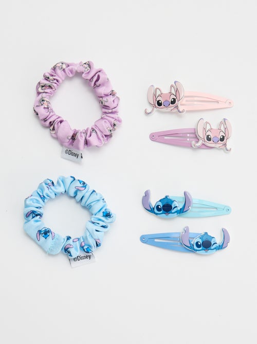 Set Klick-Klack-Spangen + Scrunchies "Stitch" - Kiabi
