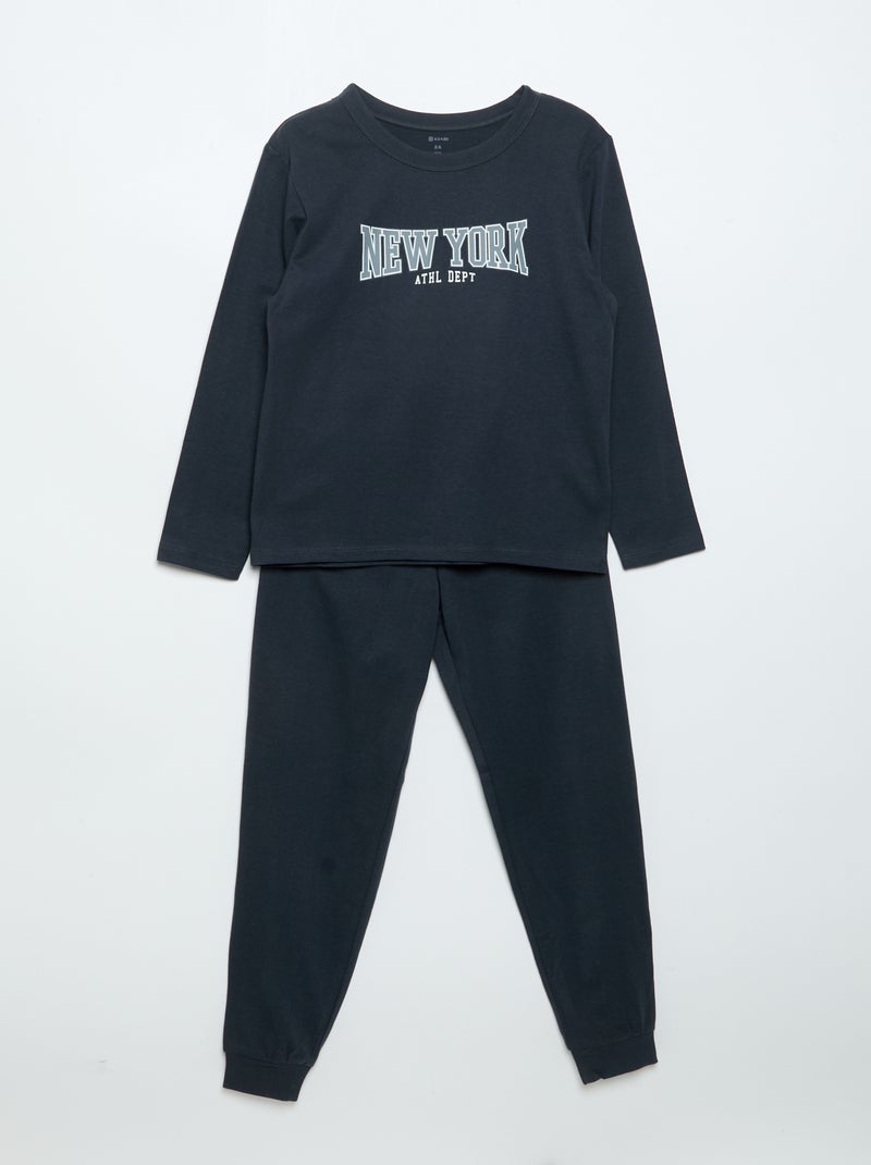 Set mit 2 langen Jersey-Pyjamas Bleu - Kiabi