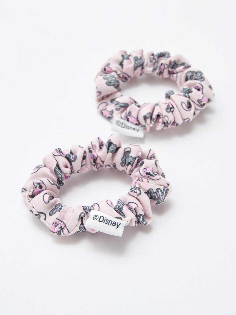 Set mit 4 Haarspangen + 2 Haargummis 'Stitch' Rosa - Kiabi