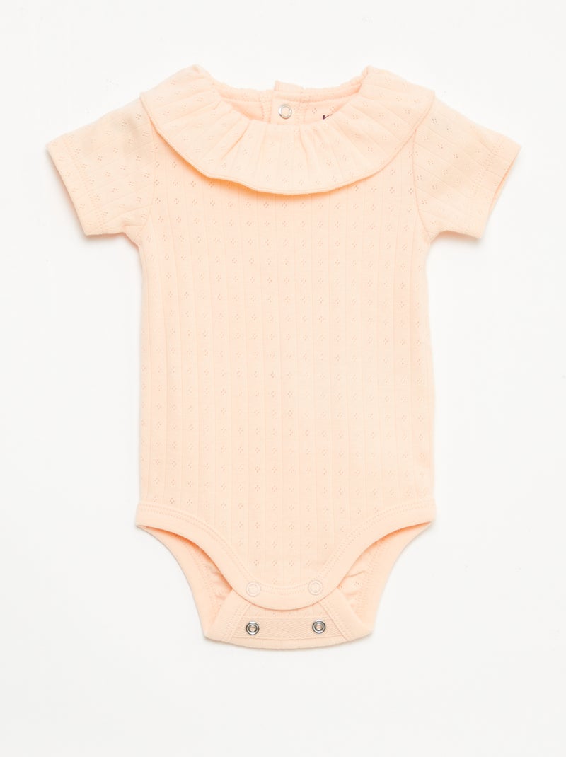 Set: Mitwachsender Body und Schlafanzug aus Rippstrick Orange - Kiabi