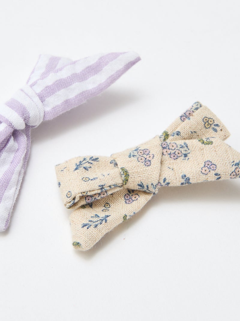 Set of 2 Bow Alligator Clips Purple - Kiabi