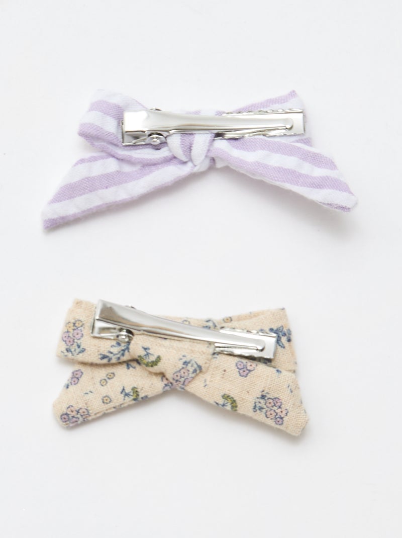 Set of 2 Bow Alligator Clips Purple - Kiabi