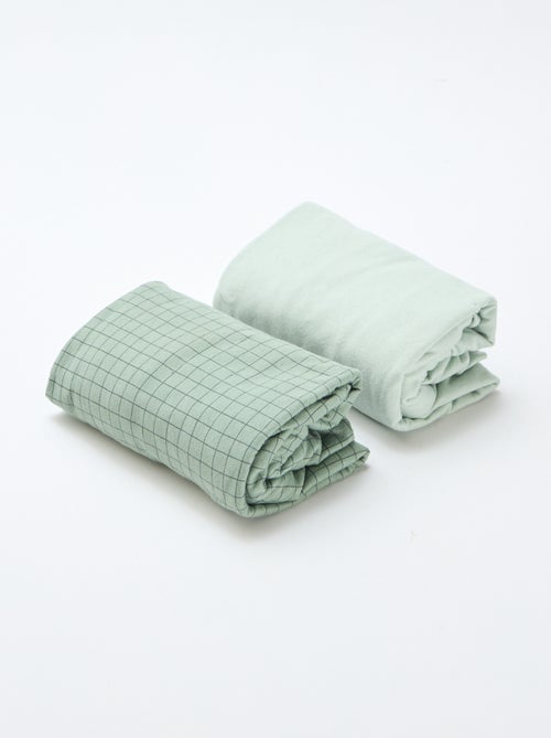 Set of 2 cotton cot fitted sheets - Kiabi