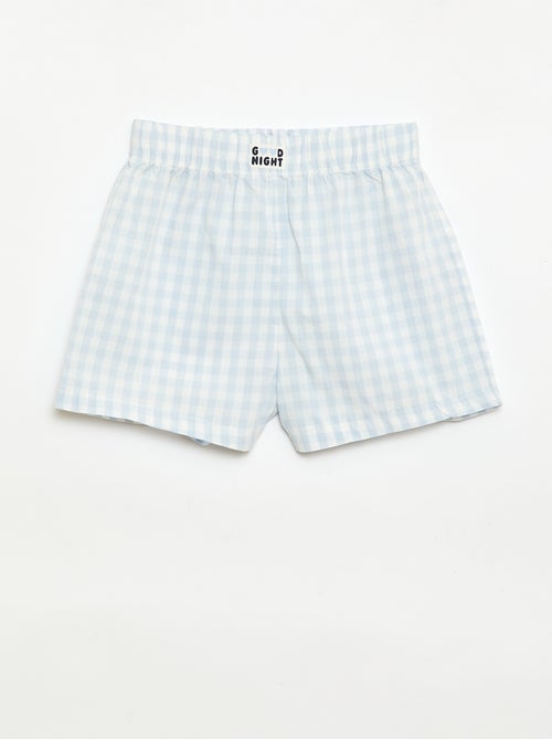 Set of 2 Cotton Poplin Sleep Shorts - Kiabi