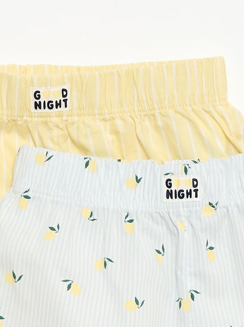 Set of 2 Cotton Poplin Sleep Shorts - Kiabi