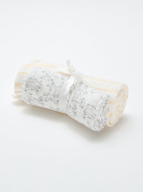 Set of 2 "Disney" Muslin Swaddles - Kiabi