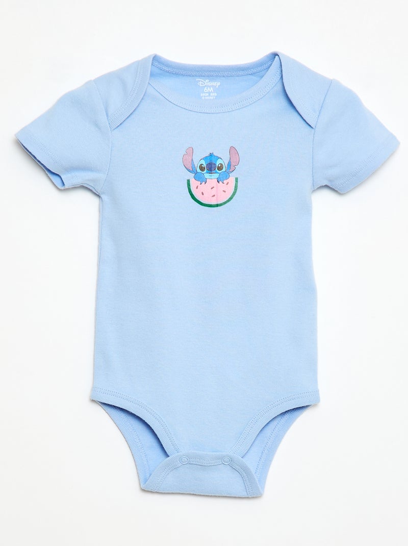 Set of 2 \'Disney\' \'Stitch\' short-sleeved bodysuits Blue - Kiabi